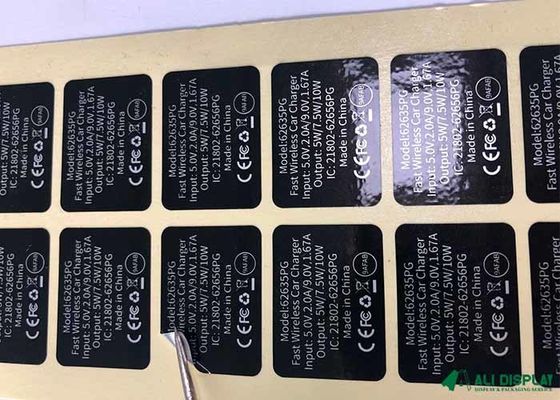 BOPP PDF Perekat Label Stiker 10mm CMYK Stiker Label Hitam